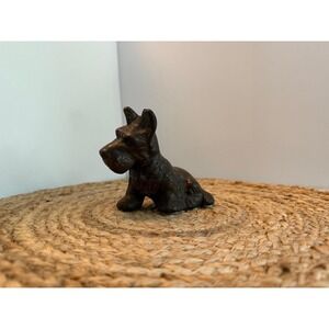Bronze Scottie dog with patina, vintage bookend paperweight